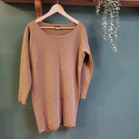 J. Crew | Long Sleeve Tan Sweater Dress - Picture 1 of 3